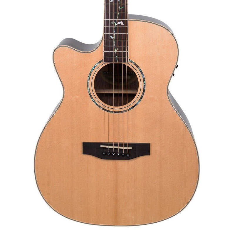 -Timberidge '3 Series' Left Handed Spruce Solid Top Acoustic-Electric Small-Body Cutaway Guitar with 'Tree of Life' Inlay (Natural Gloss)-Living Music