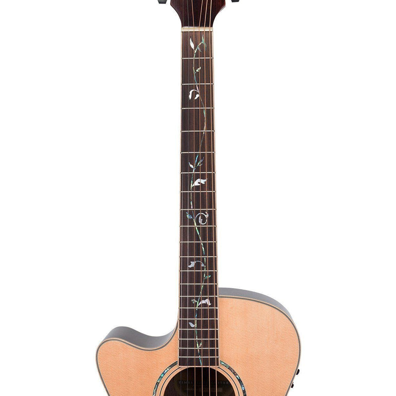 -Timberidge '3 Series' Left Handed Spruce Solid Top Acoustic-Electric Small-Body Cutaway Guitar with 'Tree of Life' Inlay (Natural Gloss)-Living Music