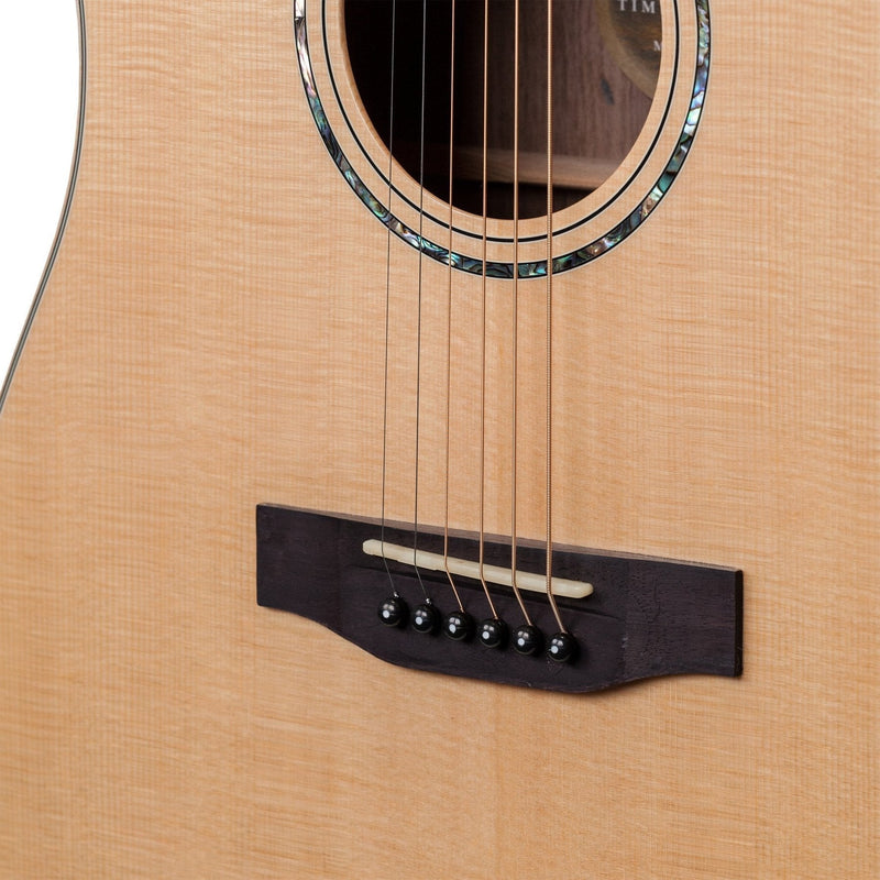 -Timberidge '3 Series' Left Handed Spruce Solid Top Acoustic-Electric Small-Body Cutaway Guitar with 'Tree of Life' Inlay (Natural Gloss)-Living Music