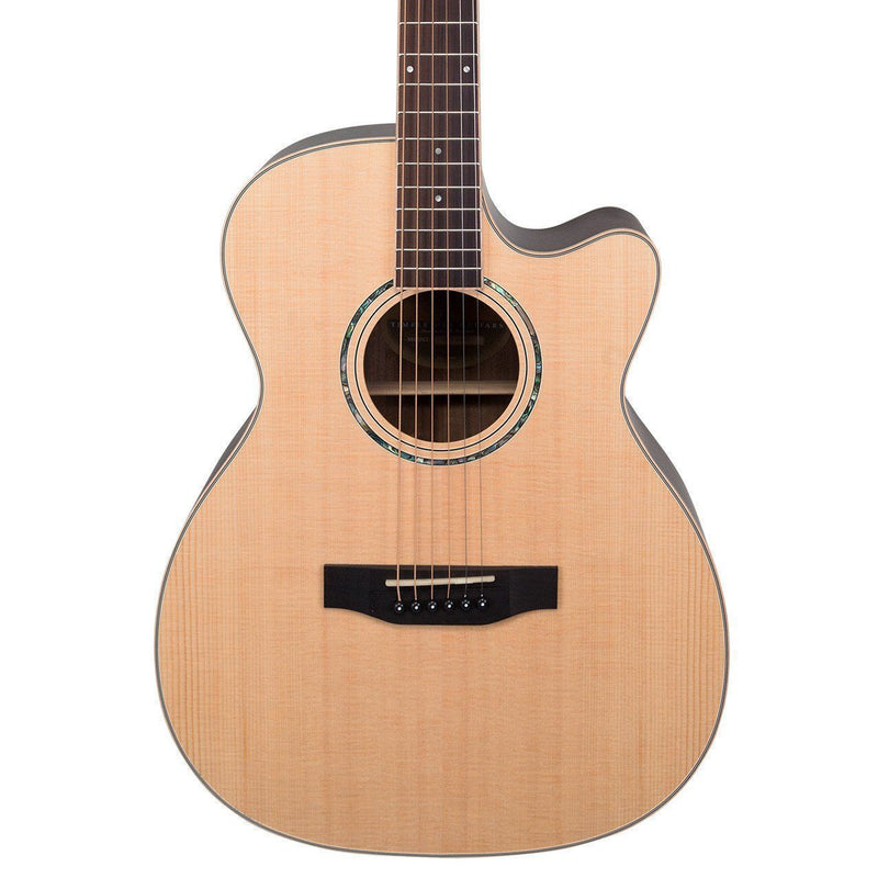 -Timberidge '3 Series' Spruce Solid Top Acoustic-Electric Small Body Cutaway Guitar (Natural Satin)-Living Music