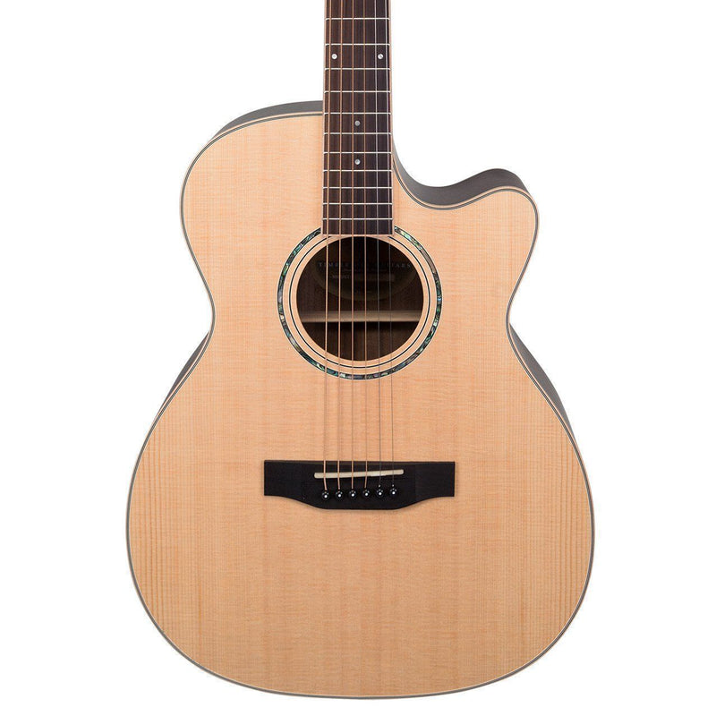TRFC-3-NST-Timberidge '3 Series' Spruce Solid Top Acoustic-Electric Small Body Cutaway Guitar (Natural Satin)-Living Music