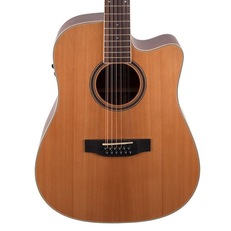 TRC-412-NST-Timberidge '4 Series' 12-String Cedar Solid Top Acoustic-Electric Dreadnought Cutaway Guitar (Natural Satin)-Living Music