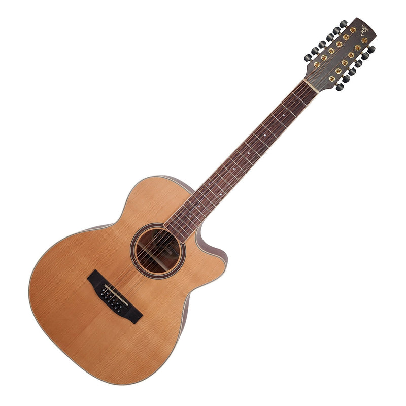 TRFC-412-NST-Timberidge '4 Series' 12-String Cedar Solid Top Acoustic-Electric Small Body Cutaway Guitar (Natural Satin)-Living Music