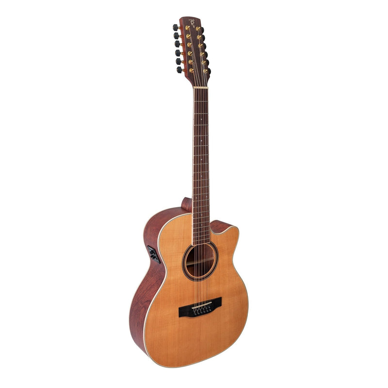 -Timberidge '4 Series' 12-String Cedar Solid Top Acoustic-Electric Small Body Cutaway Guitar (Natural Satin)-Living Music