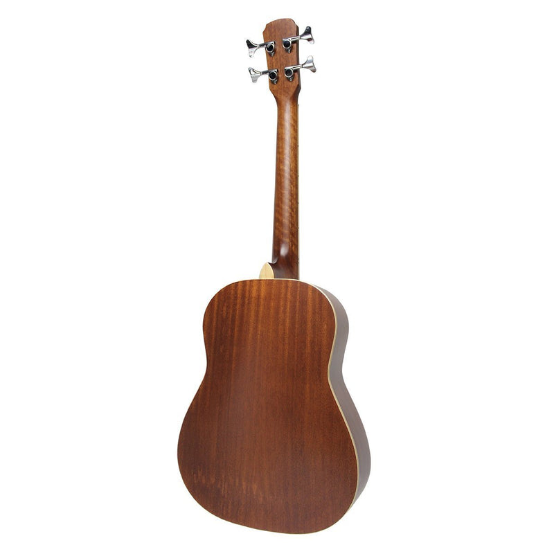 -Timberidge '4 Series' Cedar Solid Top Acoustic-Electric Bass Travel Guitar with Gig Bag (Natural Satin)-Living Music