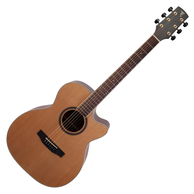 TRFC-4-NST-Timberidge '4 Series' Cedar Solid Top Acoustic-Electric Small Body Cutaway Guitar (Natural Satin)-Living Music