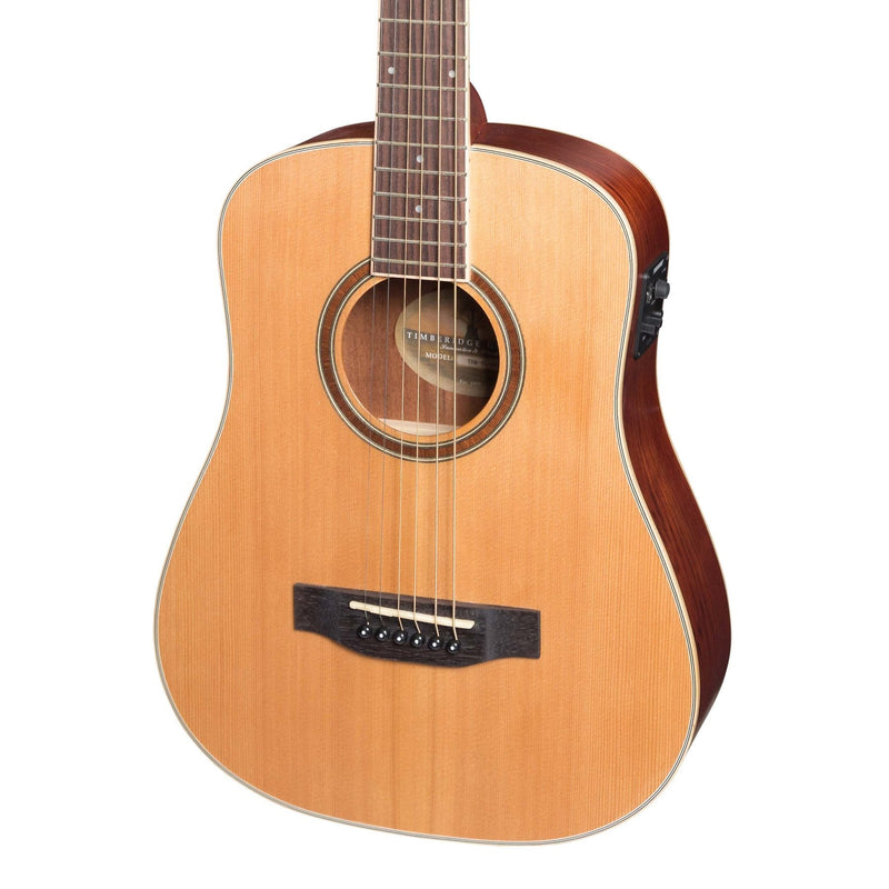 TRM-4L-NST-Timberidge '4 Series' Left Handed Cedar Solid Top Acoustic-Electric Traveller Mini Guitar (Natural Satin)-Living Music