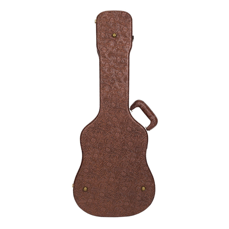 TGC-M44T12-PASBRN-Timberidge Deluxe Shaped 12-String Mini Acoustic Guitar Hard Case (Paisley Brown)-Living Music