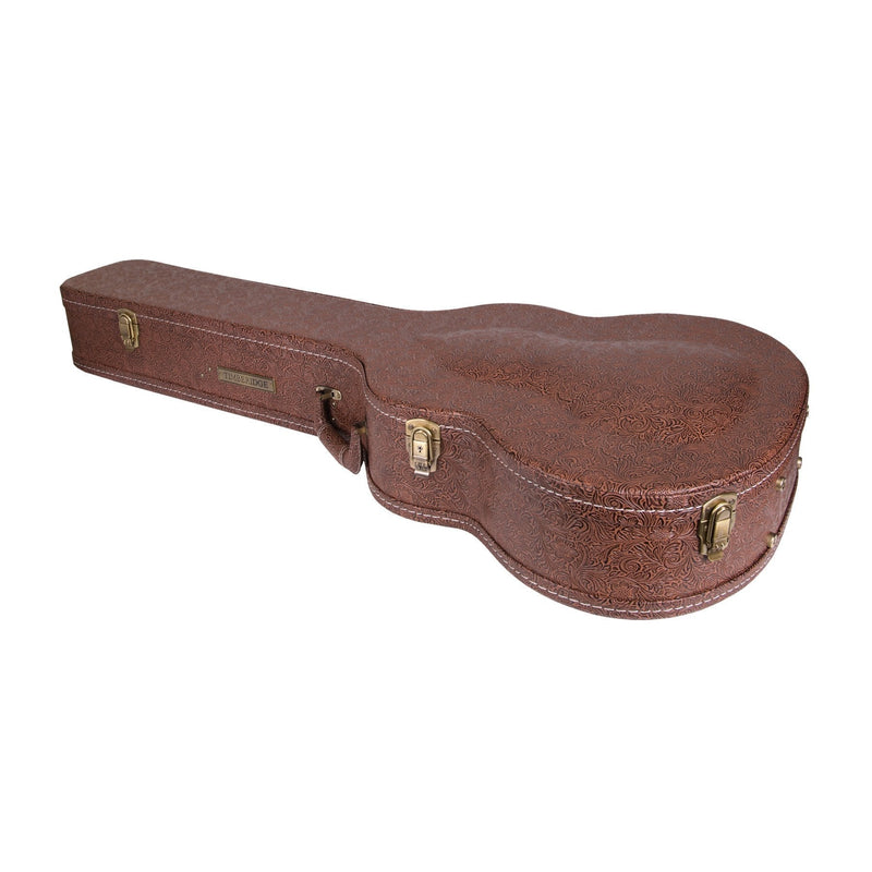 TGC-B44T-PASBRN-Timberidge Deluxe Shaped Acoustic Bass Guitar Hard Case (Paisley Brown)-Living Music