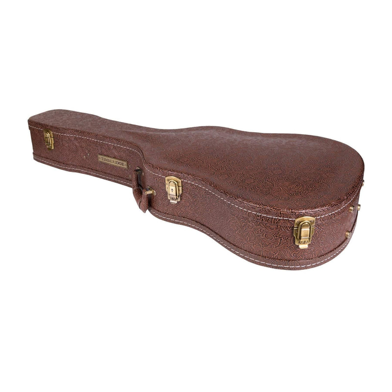 -Timberidge Deluxe Shaped Dreadnought Acoustic Guitar Hard Case (Paisley Brown)-Living Music