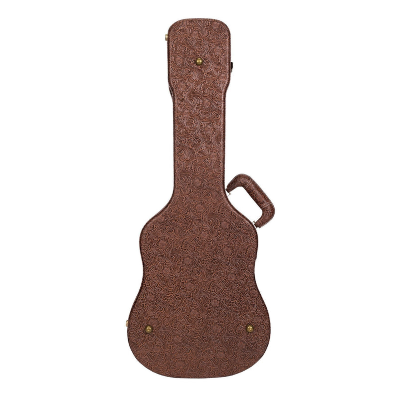 TGC-M44T-PASBRN-Timberidge Deluxe Shaped Mini Acoustic Guitar Hard Case (Paisley Brown)-Living Music