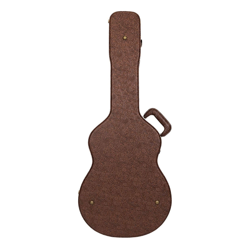 -Timberidge Deluxe Shaped Small Body Acoustic Guitar Hard Case (Paisley Brown)-Living Music
