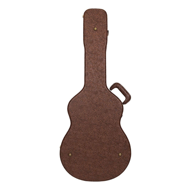 TGC-F44T-PASBRN-Timberidge Deluxe Shaped Small Body Acoustic Guitar Hard Case (Paisley Brown)-Living Music