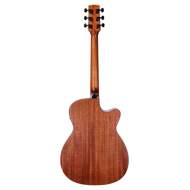 -Timberidge 'Messenger Series' Left Handed Mahogany Solid Top Acoustic-Electric Small Body Cutaway Guitar (Natural Satin)-Living Music