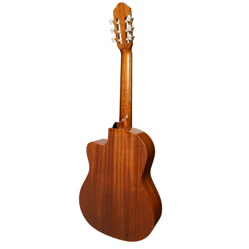 -Timberidge 'Messenger Series' Mahogany Solid Top Acoustic-Electric Classical Cutaway Guitar (Natural Gloss)-Living Music
