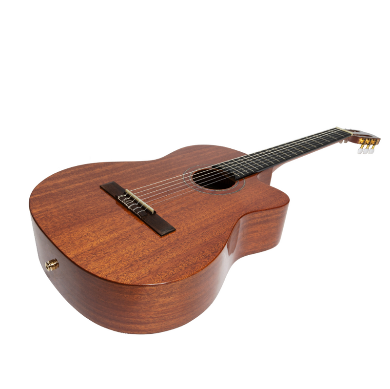 -Timberidge 'Messenger Series' Mahogany Solid Top Acoustic-Electric Classical Cutaway Guitar (Natural Gloss)-Living Music