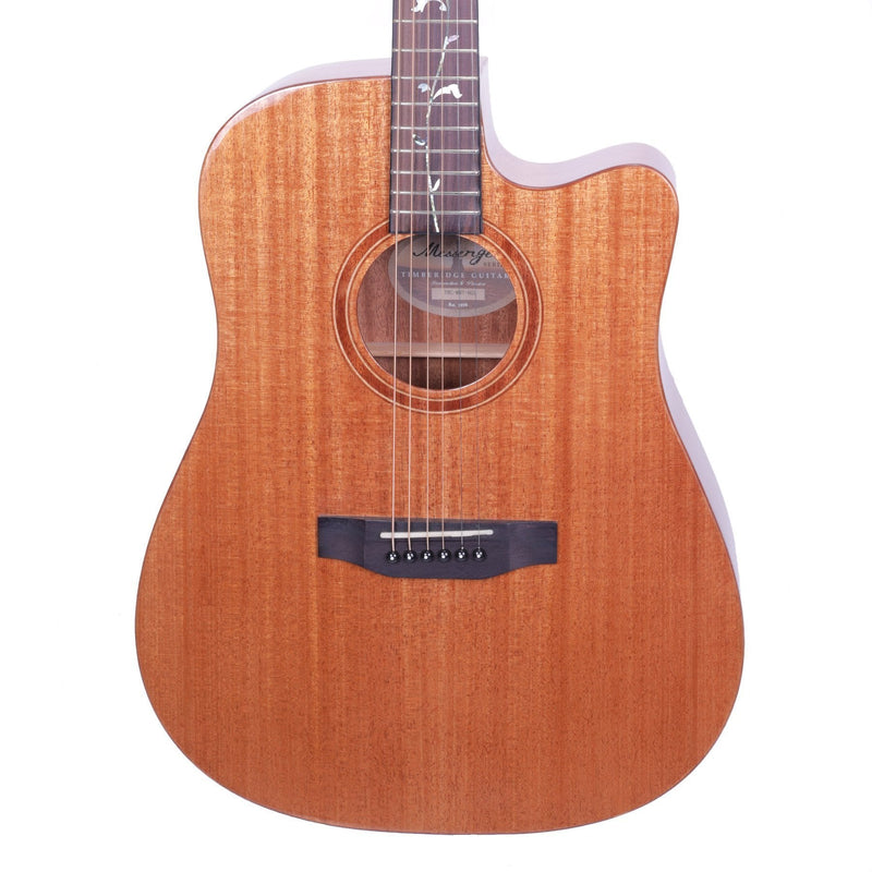-Timberidge 'Messenger Series' Mahogany Solid Top Acoustic-Electric Dreadnought Cutaway Guitar (Natural Gloss)-Living Music