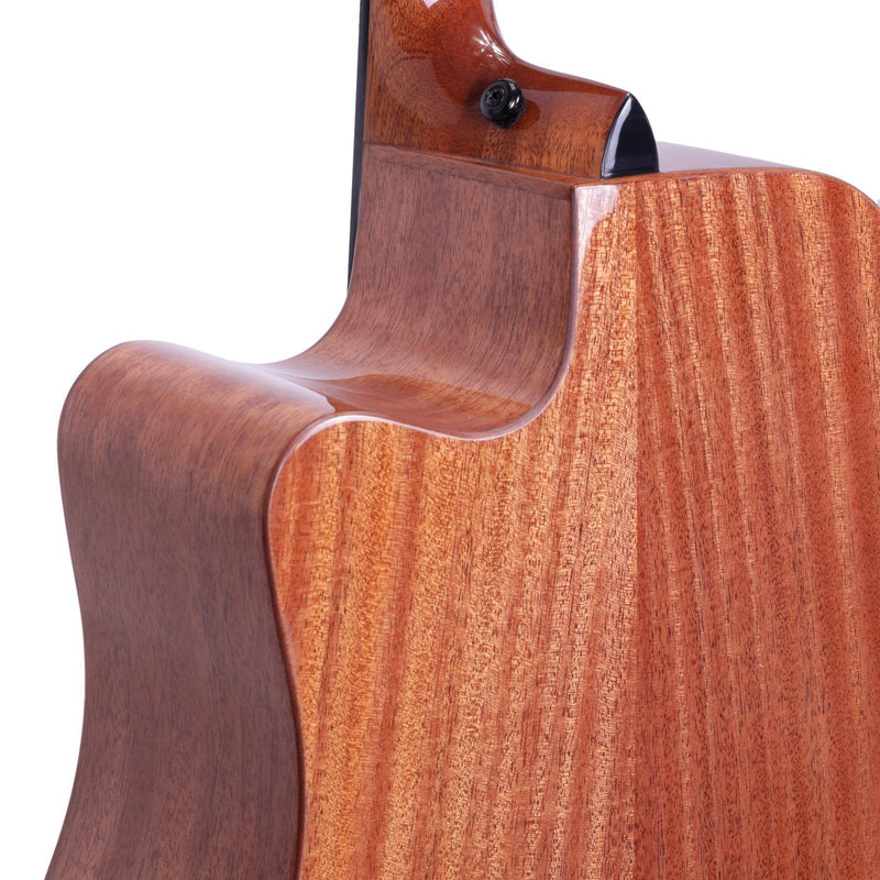 -Timberidge 'Messenger Series' Mahogany Solid Top Acoustic-Electric Dreadnought Cutaway Guitar (Natural Gloss)-Living Music