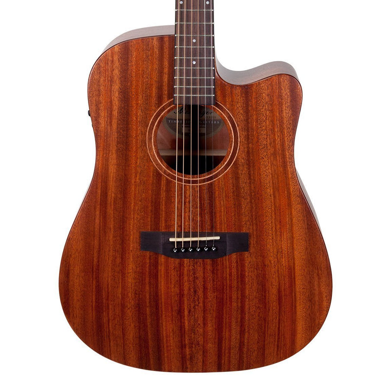 -Timberidge 'Messenger Series' Mahogany Solid Top Acoustic-Electric Dreadnought Cutaway Guitar (Natural Satin)-Living Music