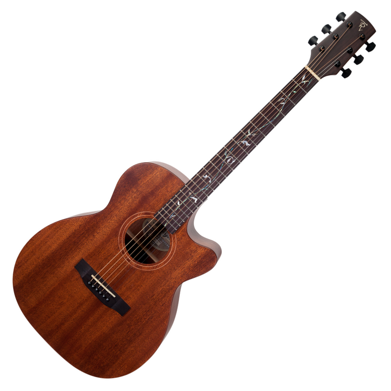 TRFC-MMT-NGL-Timberidge 'Messenger Series' Mahogany Solid Top Acoustic-Electric 'Small Body Cutaway Guitar with 'Tree Of Life' Inlay (Natural Gloss)-Living Music