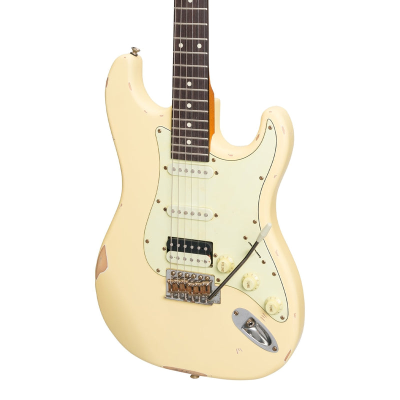 -Tokai 'Legacy Series' ST-Style HSS 'Relic' Electric Guitar (Cream)-Living Music
