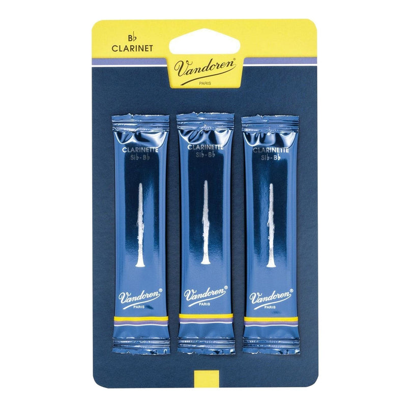 -Vandoren 3 Pack Bb Clarinet Reeds (Size 2.5)-Living Music