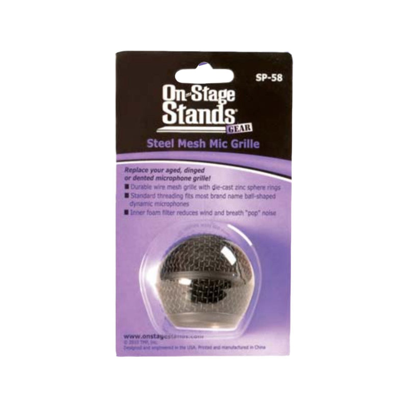 OSSP58BK-On Stage Steel Mesh Microphone Grille (Black)-Living Music
