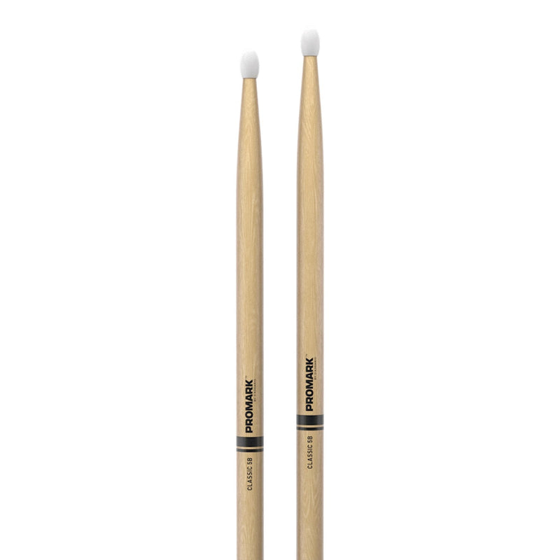 -Promark Classic 5B Hickory Nylon Tip Drumsticks-Living Music