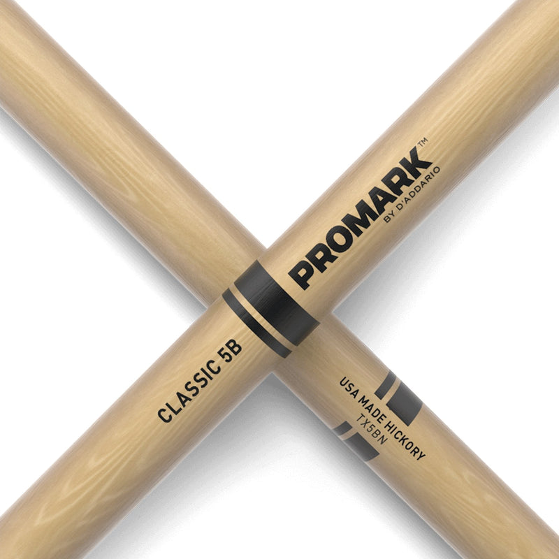 TX5BN-Promark Classic 5B Hickory Nylon Tip Drumsticks-Living Music