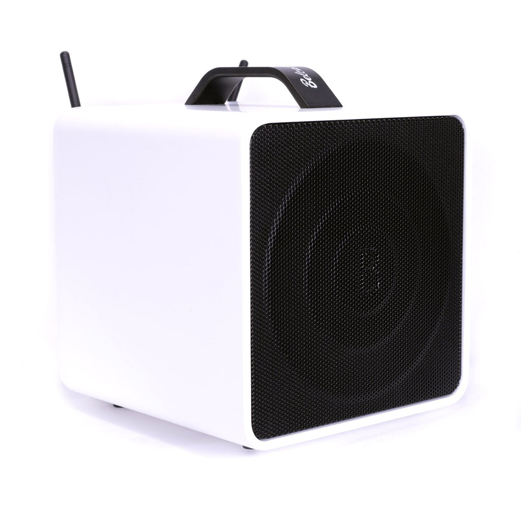 BEL-8040WMBP-WHT-Belcat Compact 40 Watt Two-Channel Rechargeable Wireless PA System (White)-Living Music