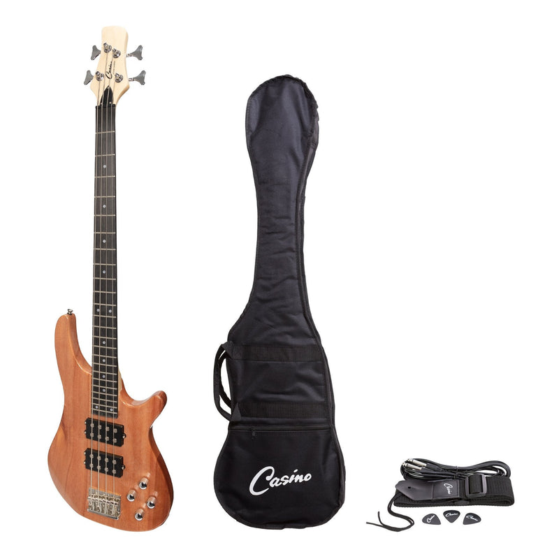 CTB-24T-MAH-Casino '24 Series' Mahogany Tune-Style Electric Bass Guitar Set (Natural Gloss)-Living Music