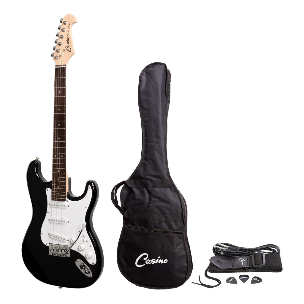 CST-22-BLK-Casino ST-Style Electric Guitar Set (Black)-Living Music