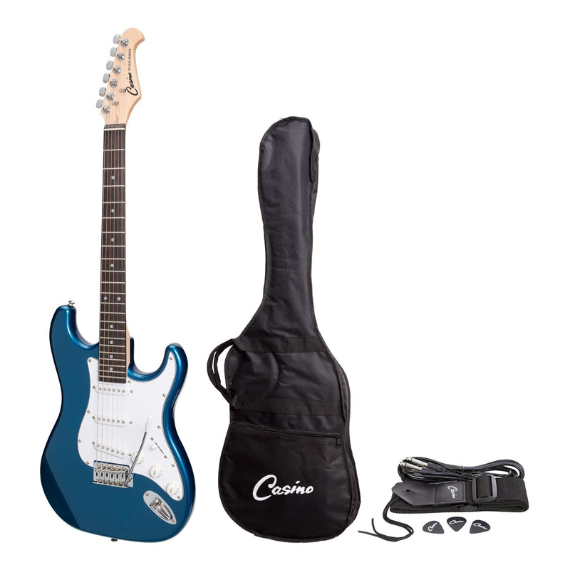 CST-22-MBL-Casino ST-Style Electric Guitar Set (Metallic Blue)-Living Music