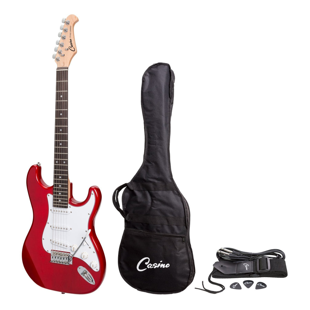 CST-22-TWR-Casino ST-Style Electric Guitar Set (Transparent Wine Red)-Living Music