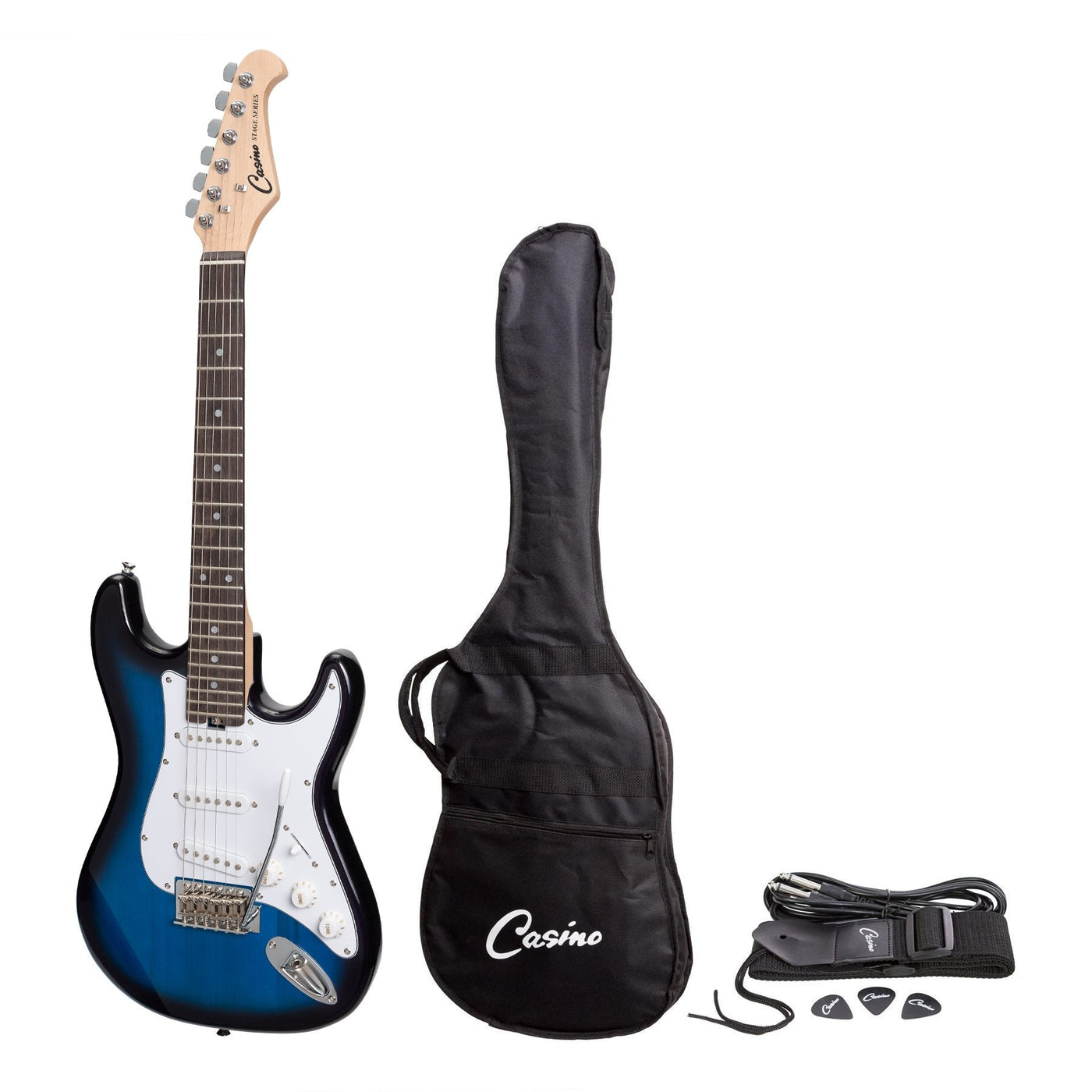 Casino ST-Style Short Scale Electric Guitar Set (Blueburst