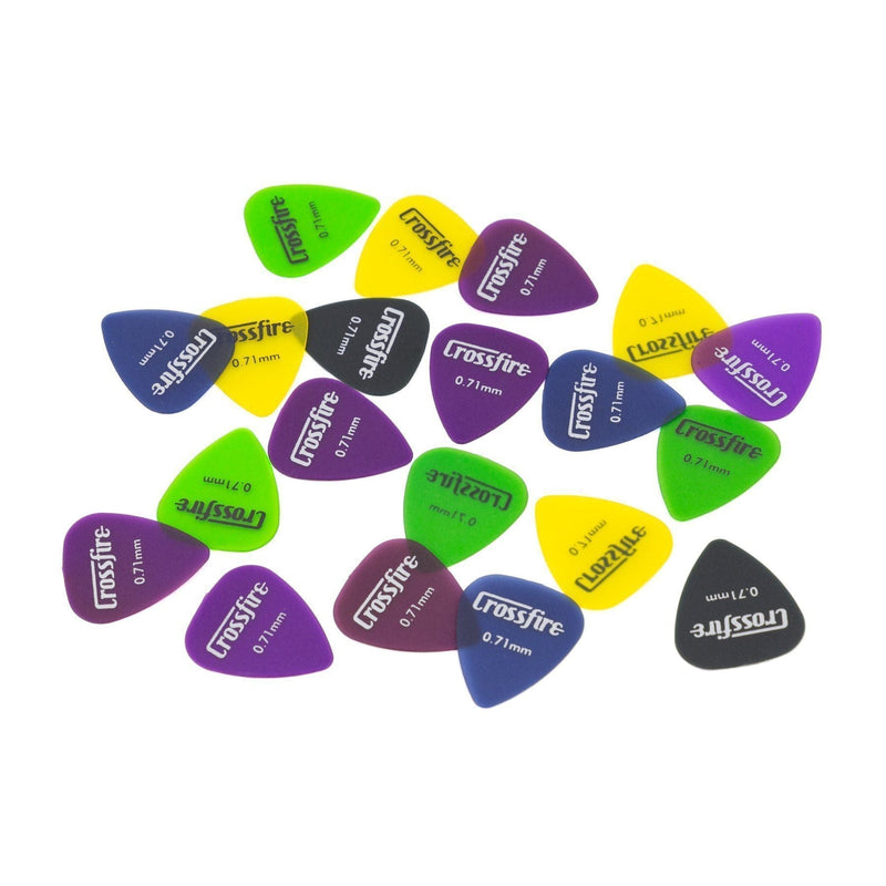 -Crossfire 0.71mm Canned Guitar Picks (20 Pack Assorted)-Living Music