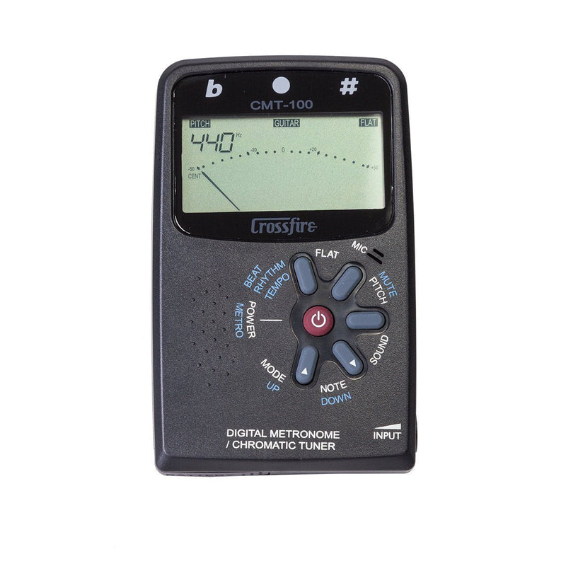 CMT-100-BLK-Crossfire Chromatic Tuner and Digital Metronome (Black)-Living Music