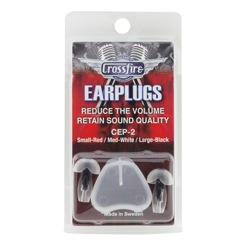 CEP-2-LGE-Crossfire Deluxe Earplugs (Large Black)-Living Music