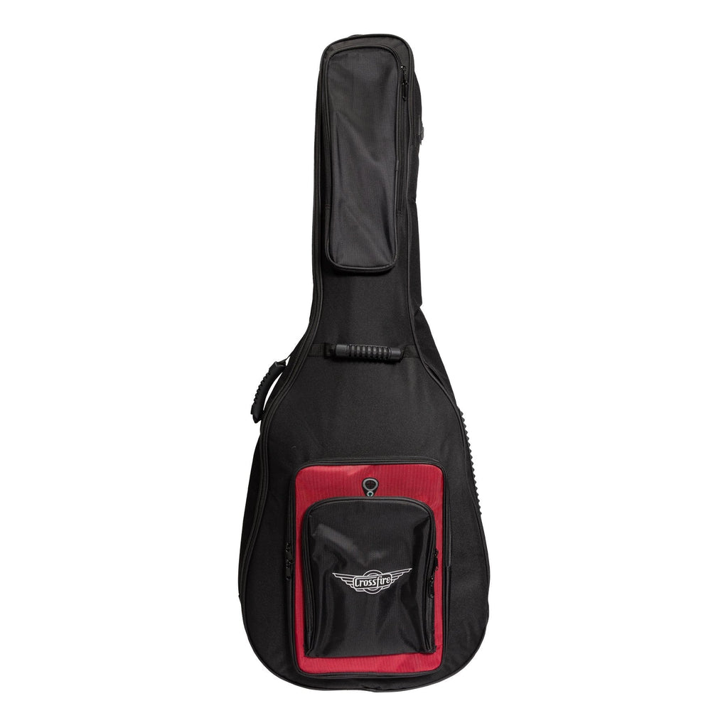 XFGB-DAB-BLK-Crossfire Deluxe Padded Acoustic Bass Guitar Gig Bag (Black)-Living Music