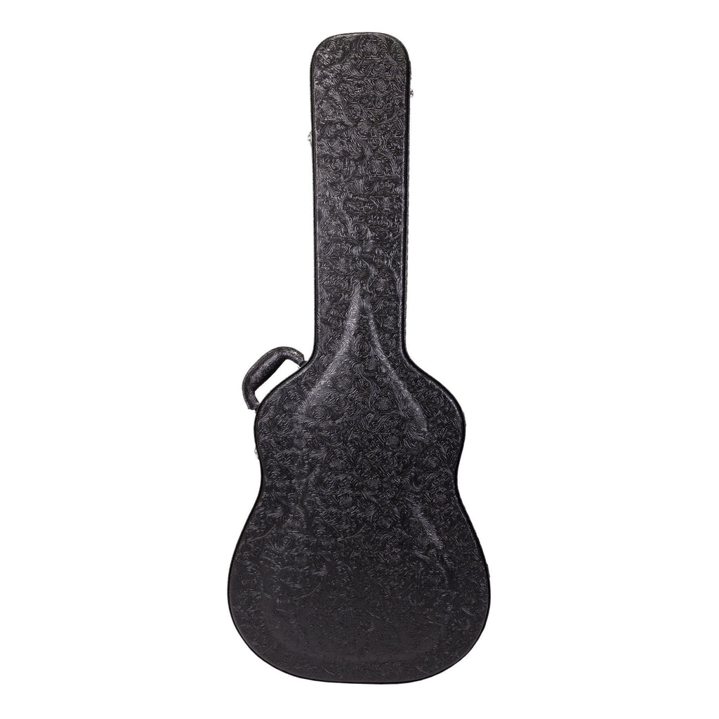 XFC-DA-PASBLK-Crossfire Deluxe Shaped Dreadnought Acoustic Guitar Hard Case (Paisley Black)-Living Music