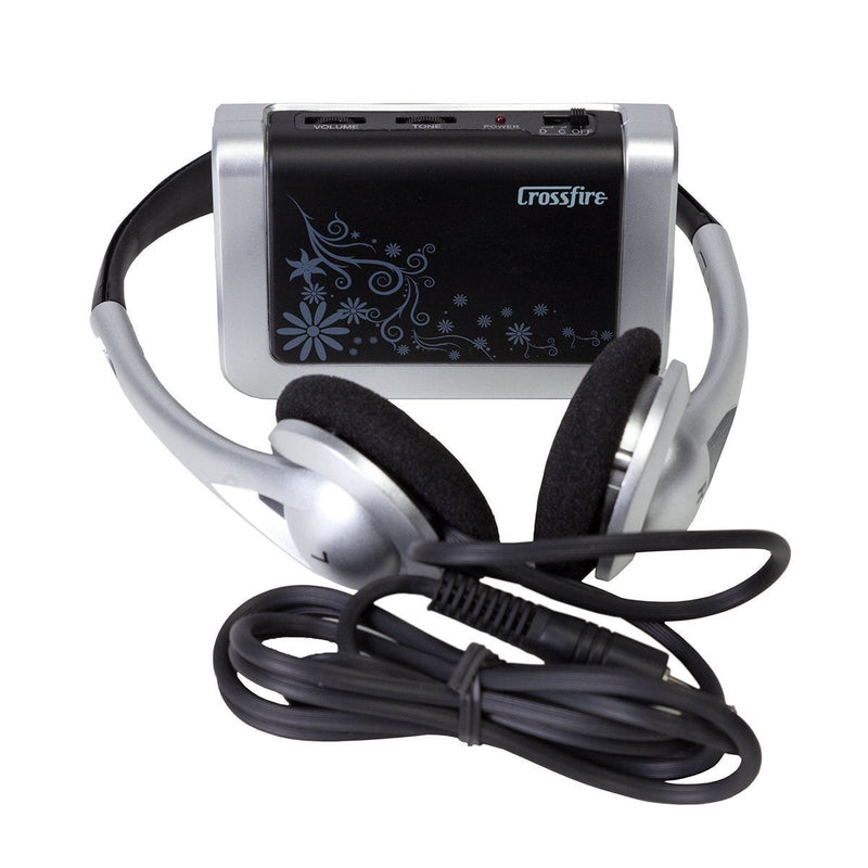 -Crossfire Electric Guitar Pocket Amplifier & Headphone Set (Black)-Living Music