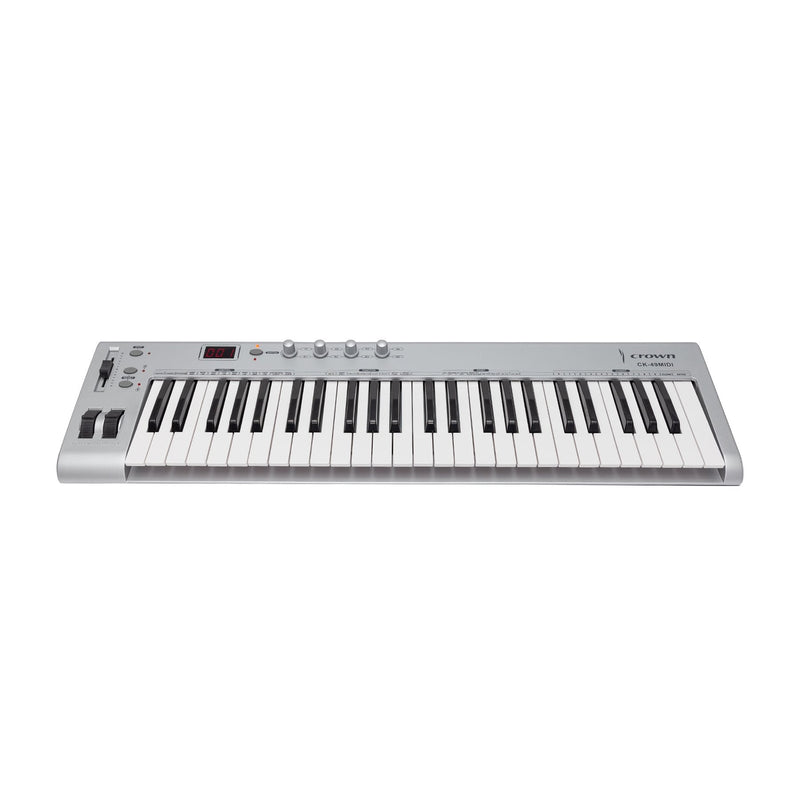 CK-49MIDI-SLV-Crown CK-49 MIDI USB 49-Key Electronic Portable Keyboard Controller (Silver)-Living Music