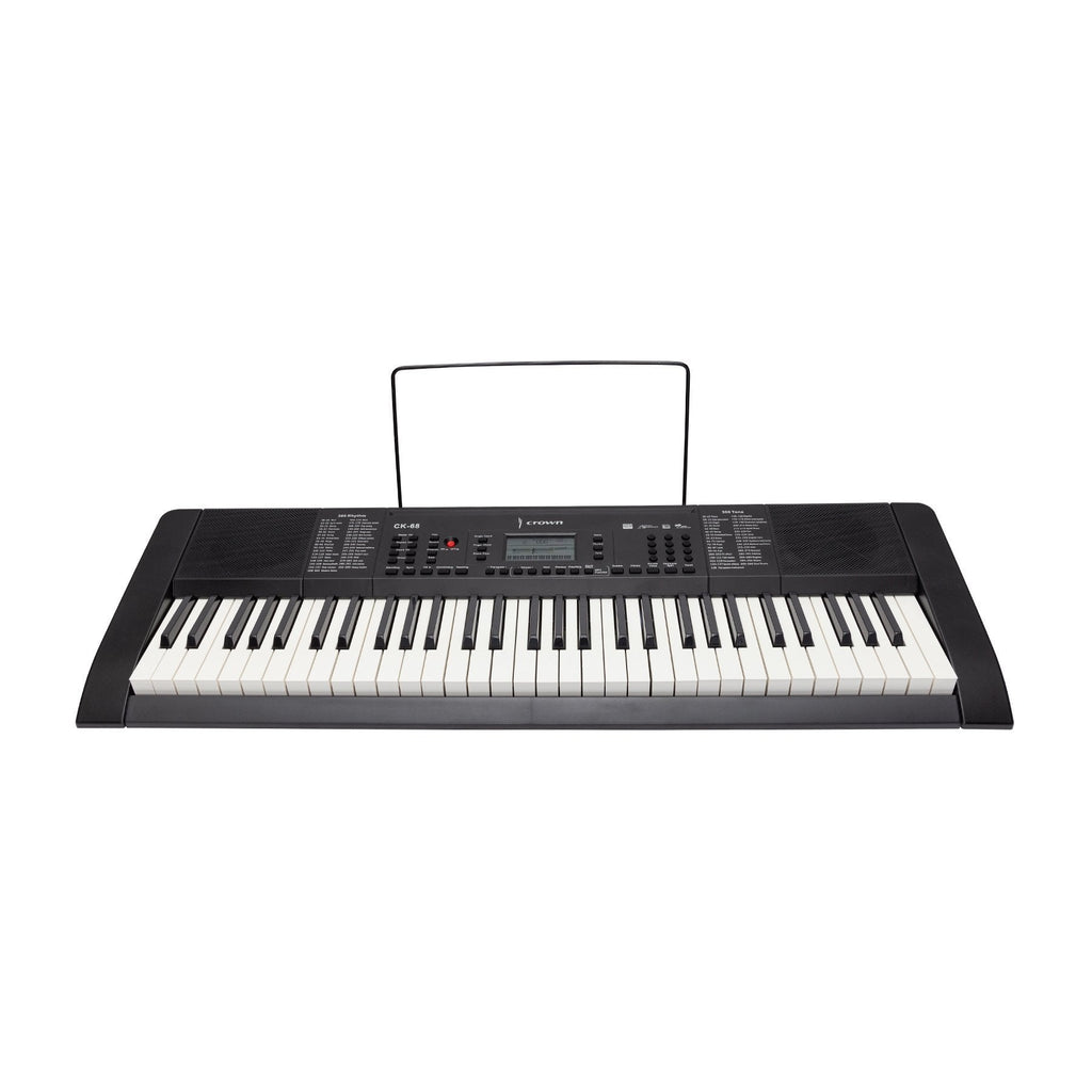CK-68-BLK-Crown CK-68 Touch Sensitive Multi-Function 61-Key Electronic Portable Keyboard with MIDI (Black)-Living Music
