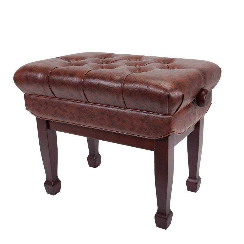 CPS-8A-WAL-Crown Deluxe Double Padded Height Adjustable Large Piano Stool Height (Walnut)-Living Music