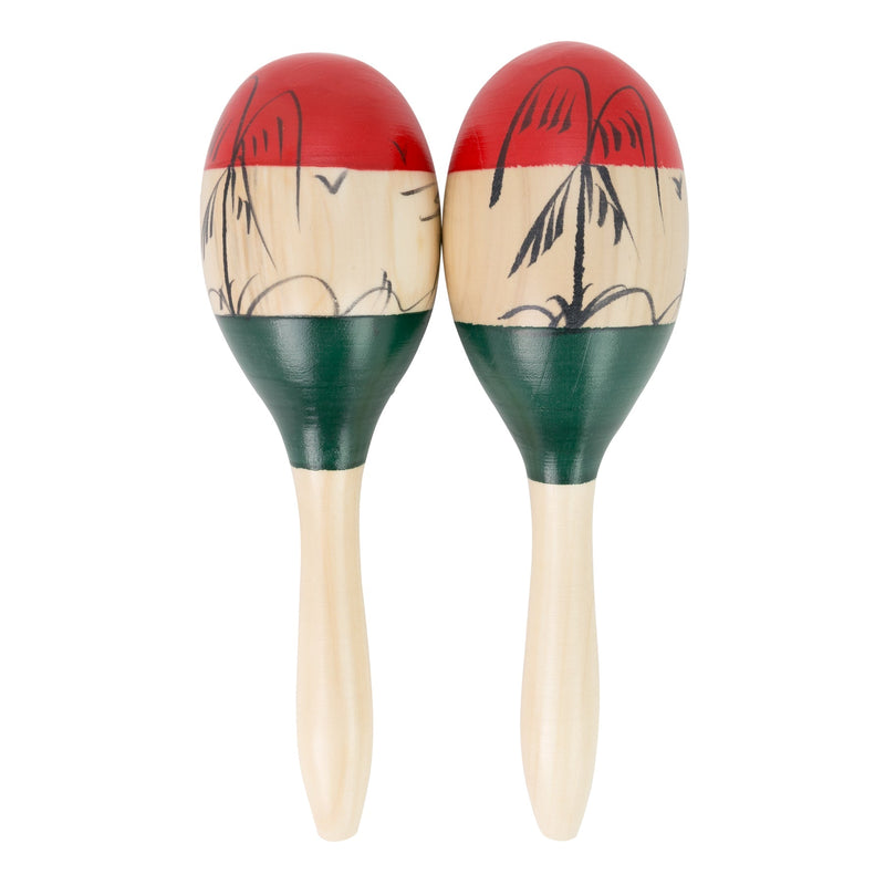 DFP-MA16-STR-Drumfire Wooden Maracas (Striped Pattern)-Living Music