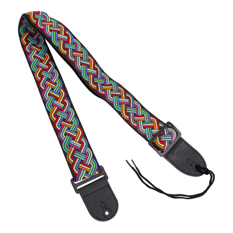 FGST-RETRO52-Fretz Woven Jacquard Fabric Guitar Strap (Neon)-Living Music