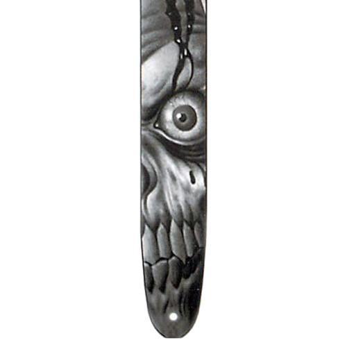FGST-GOTH57-Fretz 'Goth' High Resolution Printed Leather Guitar Strap (Angry Skull)-Living Music