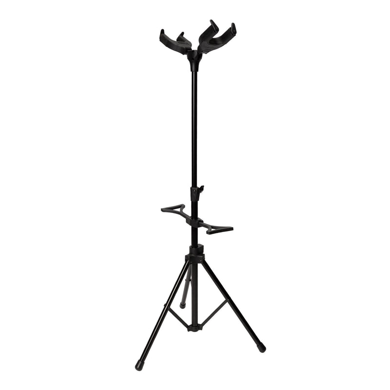 -Fretz Heavy Duty Self-Locking Double Guitar Stand (Black)-Living Music