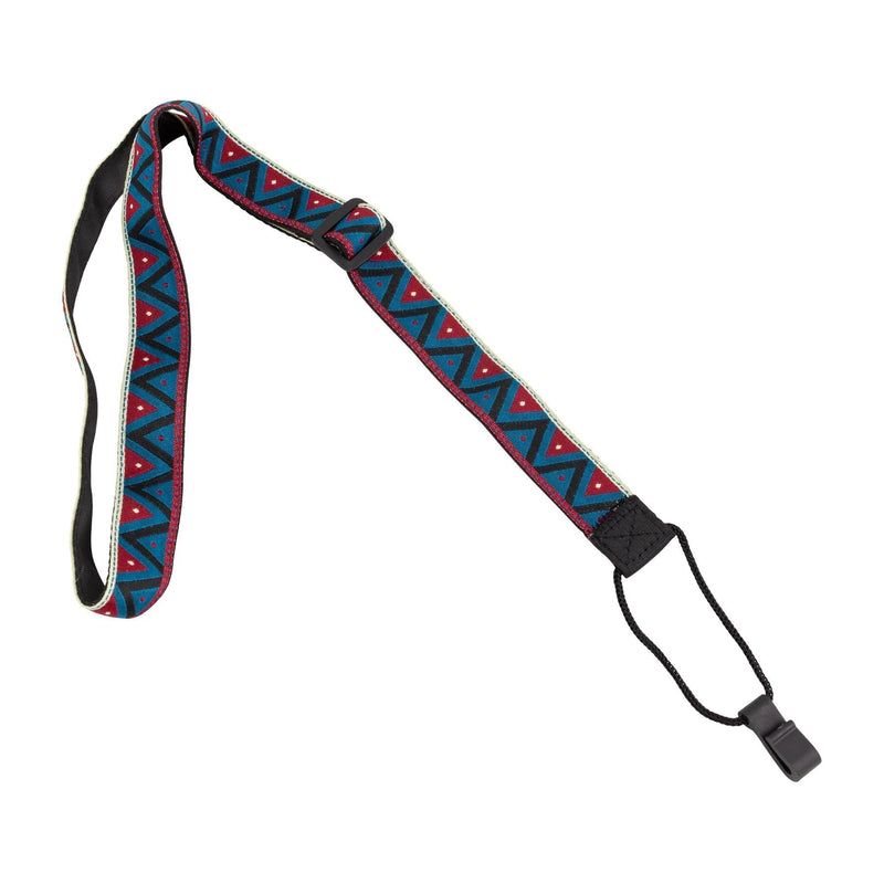 FUST-JC62HK-BLU/RED-Fretz Patterned Hook Style Ukulele Strap (Blue/Red)-Living Music