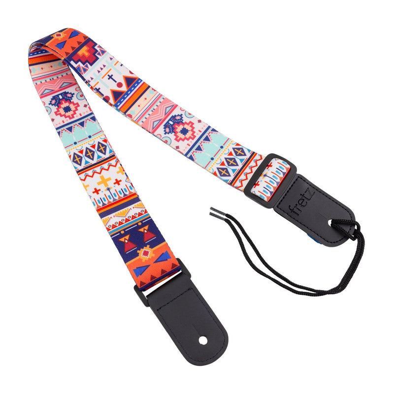 FUST-G43-Fretz Patterned Ukulele Strap (Ancient)-Living Music